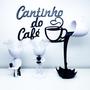Imagem de Kit Cantinho Do Café - Vasinhos, Xícara Flutuante E Letreiro - Branco/Preto