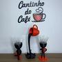 Imagem de Kit Cantinho Do Café - Vasinhos, Xícara Flutuante E Letreiro - Preto/Vermelho