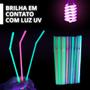 Imagem de Kit Canudos Flexíveis Neon Para Bebidas Copão Balada -Brilha na luz negra- 50/100/150 Unidades