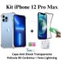 Imagem de Kit Capa Anti Shock Transparente + Película de Cerâmica + Fone de Ouvido para Iphone 12 Pro Max