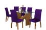 Imagem de Kit Capa Cadeira De Jantar Malha Com Elástico 04 Peças Roxo
