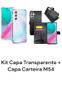 Imagem de Kit Capa Capinha Transparente + Capa Carteira Preta Para Samsung Galaxy M54