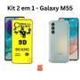 Imagem de Kit Capa Capinha Transparente + Película de Cerâmica Fosca para Samsung Galaxy M55