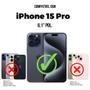 Imagem de Kit Capa case capinha Defender e Pelicula Coverage 5D Pro Preta para iPhone 15 Pro - Gshield