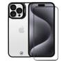 Imagem de Kit Capa case capinha Gravity Preta e Pelicula Ultra Glass para iPhone 15 Pro Max - Gshield