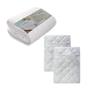 Imagem de Kit Capa Colchão Casal Box com 2 Capa de Travesseiro 50x70cm Adulto Antialergica Silenciosa Enxoval Branco