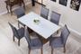 Imagem de Kit Capa de Cadeira 2 Peças Suede Veludo Sala de Jantar Protege o Estofado Renova o Visual Cinza