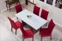 Imagem de Kit Capa de Cadeira 2 Peças Suede Veludo Sala de Jantar Protege o Estofado Renova o Visual Vermelho