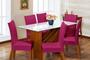 Imagem de Kit Capa de Cadeira 4 Peças Sala de Jantar Protege o Estofado Renova o Visual Malha Gel Pink