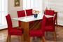 Imagem de Kit Capa de Cadeira 4 Peças Sala de Jantar Protege o Estofado Renova o Visual Malha Gel Vermelha