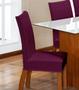 Imagem de Kit Capa de Cadeira 4 Peças Sala de Jantar Protege o Estofado Renova o Visual Malha Gel Vinho