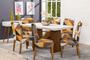 Imagem de Kit Capa de Cadeira 6 Peças Sala de Jantar Protege o Estofado Renova o Visual Malha Gel Estampa 22 Geométrico Amarelo