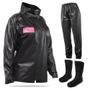 Imagem de Kit Capa de Chuva Feminina Delta + Bota Motosafe PVC Motociclista