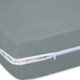 Imagem de Kit Capa de Colchão Casal Padrão Cama Box Malha Gel com Zíper + Porta Travesseiro + Saia Box Elásticada