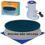 Imagem de Kit Capa + Forro para Piscina Redonda Inflavel 2400 L Mor + Bomba Filtrante 110v