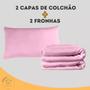 Imagem de Kit Capa Para Colchão + Cama Auxiliar + 2 Fronhas Malha Gel Resistente Envio Imediato