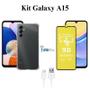 Imagem de Kit Capa + Película Fosca + Cabo USB Tipo C para Samsung Galaxy A15