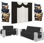 Imagem de Kit Capa Pra Sofa 3e2 Lugares+4capas Almofada+cortina envio rapido