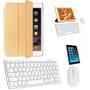 Imagem de Kit Capa Smart Case Dourado / Teclado e Mouse branco e Película para iPad 2021 9a Geração 10.2"