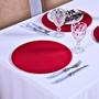 Imagem de Kit Capa Sousplat Basic Redondo Mesa Posta Jantar Com Base MDF 6 Peças - Vermelho