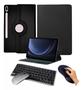 Imagem de Kit Capa Teclado + Mouse + Pelicula Com Mousepad Para Galaxy Tablet S9 Fe Plus 12,4