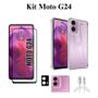 Imagem de Kit Capa Transparente + Película 3D + Película de Câmera + Cabo USB Tipo C para Motorola Moto G24