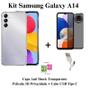 Imagem de Kit Capa Transparente + Película 3D Vidro Privacidade + Cabo USB Tipo C para Samsung Galaxy A15