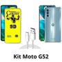 Imagem de Kit Capa Transparente + Película Fosca + Cabo USB Tipo C para Motorola Moto G52