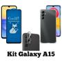 Imagem de Kit Capa Transparente + Película Fosca Privacidade + Película de Câmera para Samsung Galaxy A15