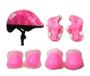 Imagem de Kit Capacete Cotoveleira Joelheira Infantil Bike Skate Rosa