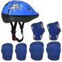 Imagem de Kit Capacete Cotoveleira Joelheira Munhequeira Infantil Crianca Bike Skate Cores