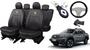 Imagem de Kit Capas de Couro Impermeável Renault Oroch 2022 + Capa de Volante + Chaveiro Renault