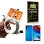 Imagem de Kit Capinha Motorola E7 Power com Cabo Turbo Tipo C 3 Metros e Película de vidro 3D