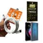 Imagem de Kit Capinha Motorola Edge 20 Pro com Cabo Turbo Tipo C 3 Metros e Película de vidro 3D