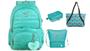 Imagem de Kit Capricho Love Verde Mochila + Lancheira + Estojo + Bolsa