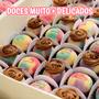 Imagem de Kit Carimbo de Brigadeiro Doces Letras Fofas Docinhos Números Essenciais Coração Estrela