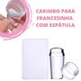 Imagem de Kit Carimbo De Unha P/ Francesinha Silicone Transparente + Placa