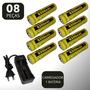 Imagem de Kit Carregador 1 Carga + 8 Cargas 5200Mah 3.7V Lanternas