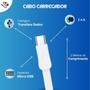 Imagem de Kit Carregador 2 metros compatível com Asus Zenfone 4 Selfie - Cabo Micro USB V8 e Fonte
