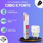 Imagem de Kit Carregador 2 Metros compatível com Motorola G73 - Cabo USB C e Fonte