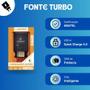 Imagem de Kit Carregador 2 Metros Turbo compatível com Motorola One Zoom Cabo USB C e Fonte