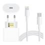 Imagem de Kit Carregador Completo Fonte Cabo Turbo 30W Tipo C Lightning Compatível Com Iphone Homologado Anatel