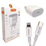 Imagem de Kit Carregador Completo Fonte Cabo Turbo 30W Tipo C Lightning Compatível Com Iphone Homologado Anatel