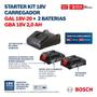 Imagem de Kit Carregador de Baterias Bosch GAL 18V-20 e 2 Baterias de Íons de Lítio 18v 2 amperes.