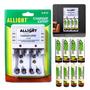 Kit Carregador de Pilhas Allight Rápido Bivolt + 8 pilhas AA e AAA Imagem de Kit Carregador de Pilhas Allight Rápido Bivolt + 8 pilhas AA e AAA