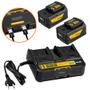 Imagem de Kit Carregador Duplo + 2 Baterias 5Ah Vonder Intercambiável Convencional Bilvolt com 2 Entradas USB