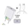 Imagem de Kit Carregador Turbo 30W Fonte USB-C + Cabo Tipo-C Compatível Todos iOS - AGold