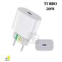 Imagem de Kit Carregador Turbo 30W Fonte USB-C + Cabo Tipo-C Compatível Todos iOS - AGold