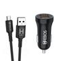 Imagem de Kit Carregador Veicular Dual USB com Cabo Micro USB V8 HREBOS HS-182 V