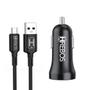 Imagem de Kit Carregador Veicular Dual USB com Cabo Micro USB V8 HREBOS HS-182 V